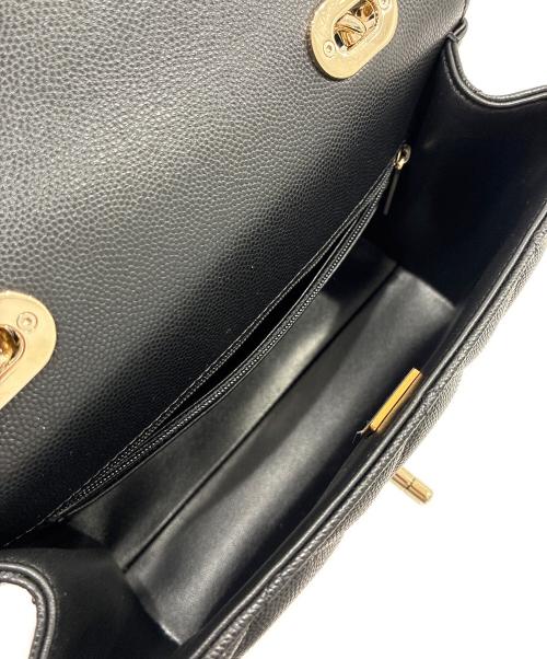 CHANEL（シャネル）CHANEL (シャネル) マトラッセ トップハンドル ミニ フラップ バッグ/Matelasse Top handle Mini Flap Bag Chain Shoulder ブラック×ゴールド金具 サイズ:21の古着・服飾アイテム