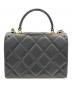 CHANEL (シャネル) マトラッセ トップハンドル ミニ フラップ バッグ/Matelasse Top handle Mini Flap Bag Chain Shoulder ブラック×ゴールド金具 サイズ:21：1050000円