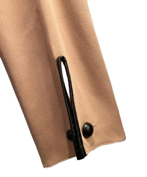 CELINE（セリーヌ）CELINE (セリーヌ) レザー切り替えシルクワンピース ベージュ サイズ:38の古着・服飾アイテム