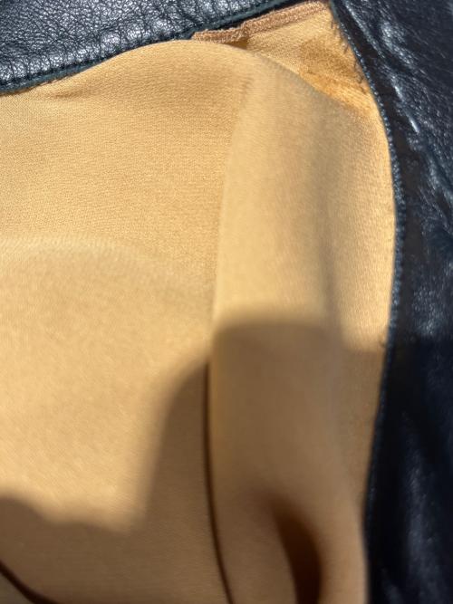 CELINE（セリーヌ）CELINE (セリーヌ) レザー切り替えシルクワンピース ベージュ サイズ:38の古着・服飾アイテム