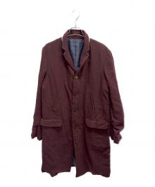 UNDERCOVER（アンダーカバー）の古着「縮絨ロングジャケット」｜ワインレッド