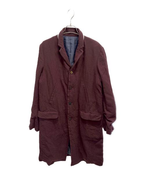 UNDERCOVER（アンダーカバー）UNDERCOVER (アンダーカバー) 縮絨ロングジャケット ワインレッド サイズ:3の古着・服飾アイテム