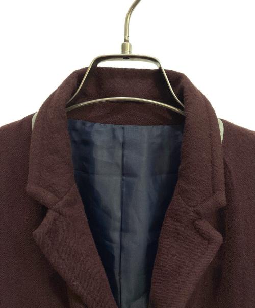 UNDERCOVER（アンダーカバー）UNDERCOVER (アンダーカバー) 縮絨ロングジャケット ワインレッド サイズ:3の古着・服飾アイテム