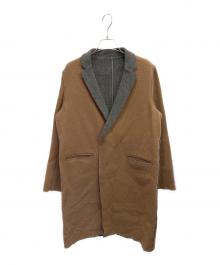 UNDERCOVER（アンダーカバー）の古着「ラムリバーノッチドダブルコート」｜ブラウン
