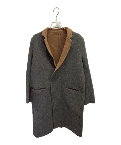 UNDSECOVER（アンダーカバー）UNDSECOVER (アンダーカバー) カットオフウールダブルチェスターコート ブラウン サイズ:1の古着・服飾アイテム