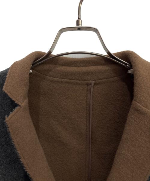 UNDSECOVER（アンダーカバー）UNDSECOVER (アンダーカバー) カットオフウールダブルチェスターコート ブラウン サイズ:1の古着・服飾アイテム