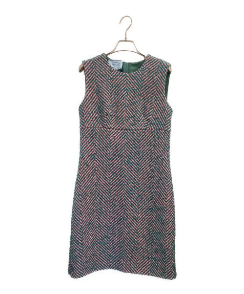 PRADA（プラダ）PRADA (プラダ) ノースリーブウールワンピース グリーン サイズ:40の古着・服飾アイテム