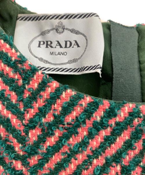 PRADA（プラダ）PRADA (プラダ) ノースリーブウールワンピース グリーン サイズ:40の古着・服飾アイテム
