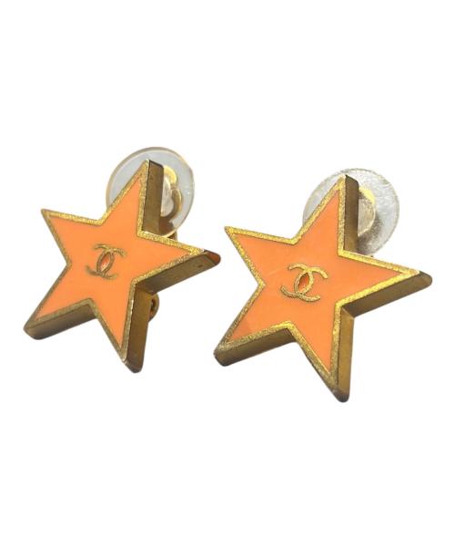 CHANEL（シャネル）CHANEL (シャネル) 2001 Star CC Logo Earrings/スターモチーフ ココマーク イヤリング オレンジ×ゴールド サイズ:-の古着・服飾アイテム