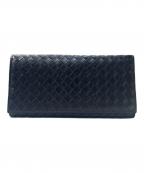 BOTTEGA VENETAボッテガベネタ）の古着「イントレチャート/長財布」｜ブラック