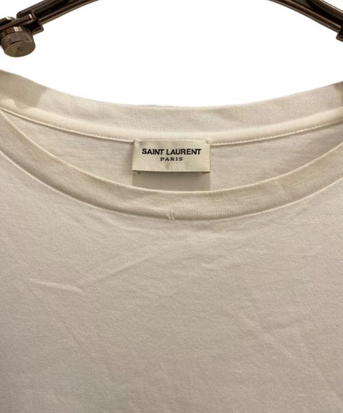 Saint Laurent Paris（サンローランパリ）Saint Laurent Paris (サンローランパリ) シグネチャーロゴカットソー ホワイト サイズ:Mの古着・服飾アイテム