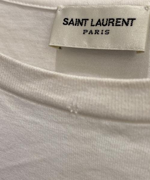 Saint Laurent Paris（サンローランパリ）Saint Laurent Paris (サンローランパリ) シグネチャーロゴカットソー ホワイト サイズ:Mの古着・服飾アイテム