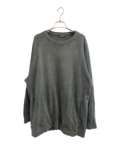 UNDERCOVER（アンダーカバー）UNDERCOVER (アンダーカバー) ダメージ加工スワイドスウェット グリーン サイズ:3の古着・服飾アイテム