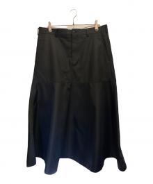 COMME des GARCONS HOMME PLUS（コムデギャルソンオムプリュス）の古着「ポリエステルAラインスカート」｜ブラック