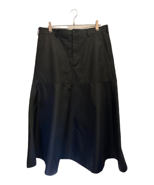 COMME des GARCONS HOMME PLUS（コムデギャルソンオムプリュス）COMME des GARCONS HOMME PLUS (コムデギャルソンオムプリュス) ポリエステルAラインスカート ブラック サイズ:XLの古着・服飾アイテム