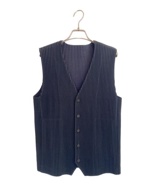 HOMME PLISSE ISSEY MIYAKE（オム プリッセ イッセイ ミヤケ）HOMME PLISSE ISSEY MIYAKE (オム プリッセ イッセイ ミヤケ) プリーツベスト ネイビー サイズ:3の古着・服飾アイテム