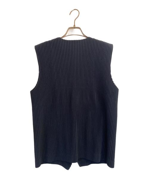 HOMME PLISSE ISSEY MIYAKE（オム プリッセ イッセイ ミヤケ）HOMME PLISSE ISSEY MIYAKE (オム プリッセ イッセイ ミヤケ) プリーツベスト ネイビー サイズ:3の古着・服飾アイテム