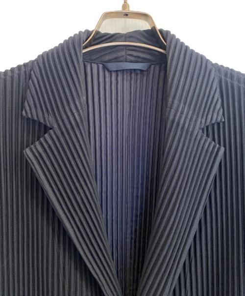 HOMME PLISSE ISSEY MIYAKE（オム プリッセ イッセイ ミヤケ）HOMME PLISSE ISSEY MIYAKE (オム プリッセ イッセイ ミヤケ) プリーツテーラードジャケット ネイビー サイズ:2の古着・服飾アイテム