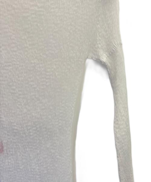 PLEATS PLEASE（プリーツプリーズ）PLEATS PLEASE (プリーツプリーズ) プリーツハイネックカットソー ホワイト サイズ:2の古着・服飾アイテム