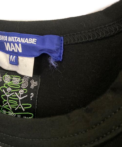 JUNYA WATANABE MAN（ジュンヤワタナベマン）JUNYA WATANABE MAN (ジュンヤワタナベマン)  Lousy Livin グラフィック パッチワーク バインダーネック Tシャツ ブラック サイズ:Mの古着・服飾アイテム