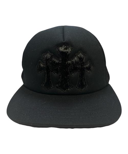 CHROME HEARTS（クロムハーツ）CHROME HEARTS (クロムハーツ) Calf Hair Cemetery Cross Mesh Trucker Hat ブラック サイズ:ONE SIZEの古着・服飾アイテム