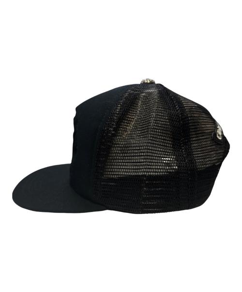 CHROME HEARTS（クロムハーツ）CHROME HEARTS (クロムハーツ) Calf Hair Cemetery Cross Mesh Trucker Hat ブラック サイズ:ONE SIZEの古着・服飾アイテム