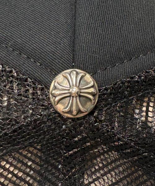 CHROME HEARTS（クロムハーツ）CHROME HEARTS (クロムハーツ) Calf Hair Cemetery Cross Mesh Trucker Hat ブラック サイズ:ONE SIZEの古着・服飾アイテム