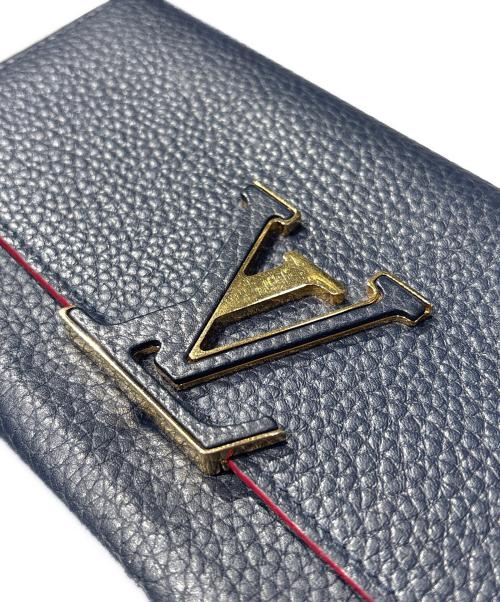 LOUIS VUITTON（ルイ ヴィトン）LOUIS VUITTON (ルイ ヴィトン) Portefeuille Capucines Marine Rouge Taurillon/ポルトフォイユ カプシーヌ マリーヌルージュ トリヨン/M63739 ネイビー サイズ:-の古着・服飾アイテム