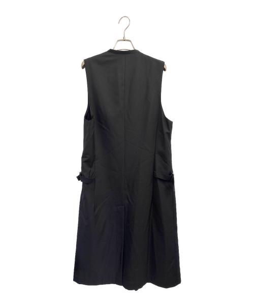 GROUND Y（グラウンドワイ）GROUND Y (グラウンドワイ) ギャバ シングル ロング ベスト  ブラック サイズ:３の古着・服飾アイテム