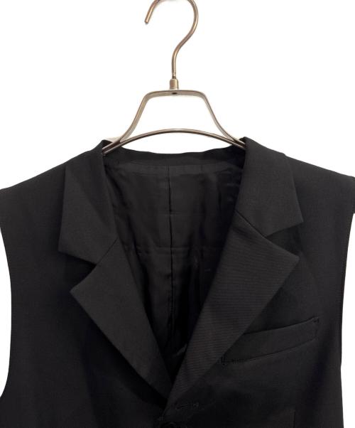 GROUND Y（グラウンドワイ）GROUND Y (グラウンドワイ) ギャバ シングル ロング ベスト  ブラック サイズ:３の古着・服飾アイテム