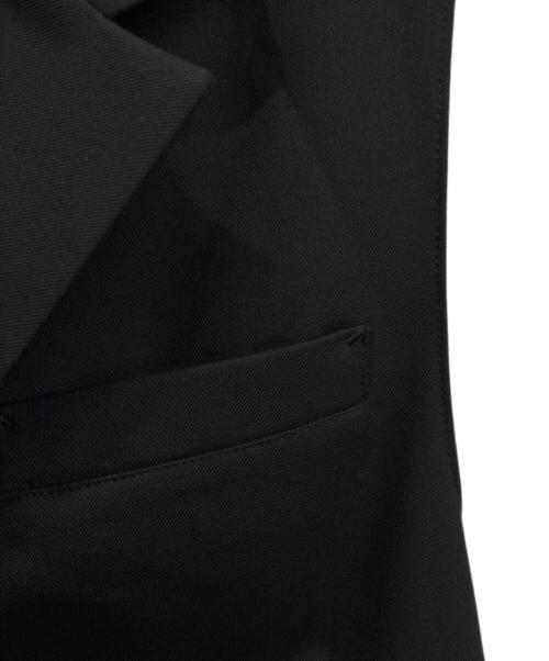 GROUND Y（グラウンドワイ）GROUND Y (グラウンドワイ) ギャバ シングル ロング ベスト  ブラック サイズ:３の古着・服飾アイテム