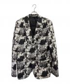 COMME des GARCONS HOMME PLUSコムデギャルソンオムプリュス）の古着「フローラルデザインジャケット」｜ブラック×ホワイト