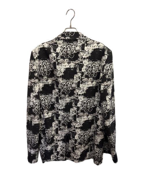 COMME des GARCONS HOMME PLUS（コムデギャルソンオムプリュス）COMME des GARCONS HOMME PLUS (コムデギャルソンオムプリュス) フローラルデザインジャケット ブラック×ホワイト サイズ:XLの古着・服飾アイテム