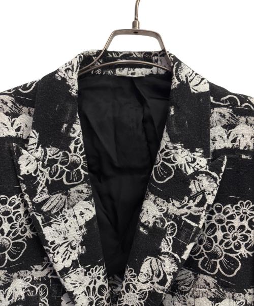 COMME des GARCONS HOMME PLUS（コムデギャルソンオムプリュス）COMME des GARCONS HOMME PLUS (コムデギャルソンオムプリュス) フローラルデザインジャケット ブラック×ホワイト サイズ:XLの古着・服飾アイテム