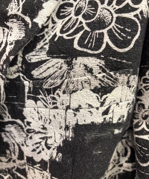 COMME des GARCONS HOMME PLUS（コムデギャルソンオムプリュス）COMME des GARCONS HOMME PLUS (コムデギャルソンオムプリュス) フローラルデザインジャケット ブラック×ホワイト サイズ:XLの古着・服飾アイテム