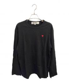 PLAY COMME des GARCONS（プレイコムデギャルソン）の古着「刺繍長袖カットソー」｜ブラック