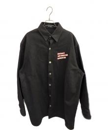 RAF SIMONS（ラフシモンズ）の古着「DENIM EASY FIT SHIRT COUPLE BACK/デニム イージー フィット シャツ カップル バック」｜ブラック
