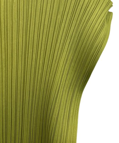 PLEATS PLEASE（プリーツプリーズ）PLEATS PLEASE (プリーツプリーズ) ノースリーブカットソー 黄緑 サイズ:FREEの古着・服飾アイテム