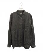 COMME des GARCONS HOMME PLUSコムデギャルソンオムプリュス）の古着「綿ブロード×エステルレース幾何学柄 シャツ」｜ブラック
