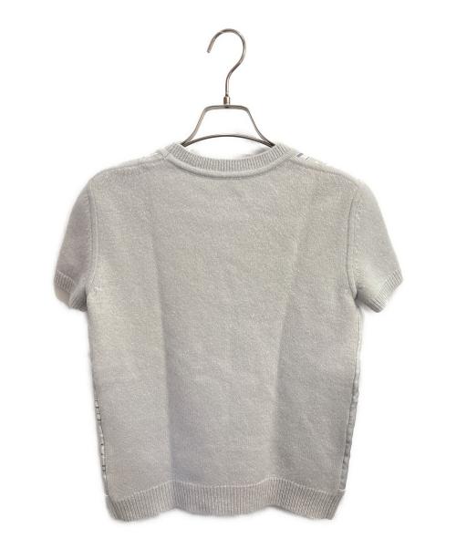 HERMES（エルメス）HERMES (エルメス) ツイルレーヌ半袖ニット スカイブルー サイズ:34の古着・服飾アイテム