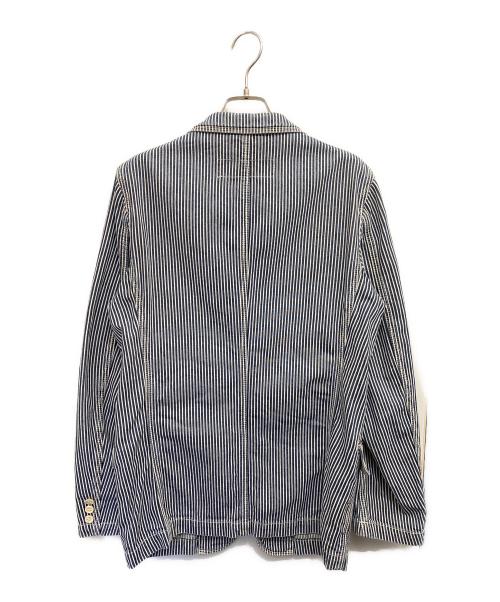 COMME des GARCONS HOMME（コムデギャルソン オム）COMME des GARCONS HOMME (コムデギャルソン オム) ヒッコリーストライプテーラードジャケット ホワイト×ネイビー サイズ:SSの古着・服飾アイテム