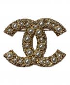 CHANELシャネル）の古着「ココマーク ラインストーンブローチ」｜ゴールド