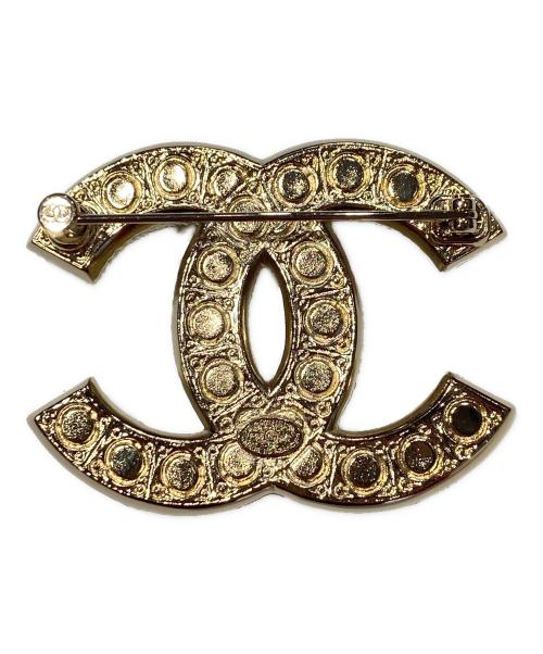 CHANEL（シャネル）CHANEL (シャネル) ココマーク ラインストーンブローチ ゴールドの古着・服飾アイテム