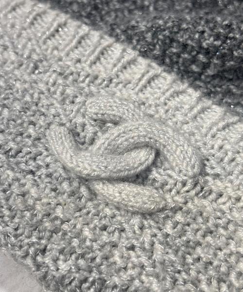 CHANEL（シャネル）CHANEL (シャネル) ココマーク カシミヤニットキャップ ブラック×グレー サイズ:-の古着・服飾アイテム