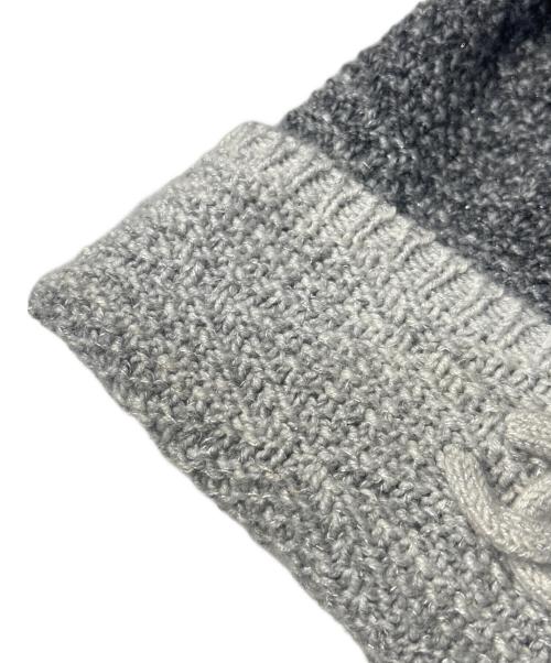 CHANEL（シャネル）CHANEL (シャネル) ココマーク カシミヤニットキャップ ブラック×グレー サイズ:-の古着・服飾アイテム