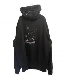 Maison Margiela（メゾンマルジェラ）の古着「23SS カレンダー刺繍 コットン プルオーバーパーカー」｜ブラック