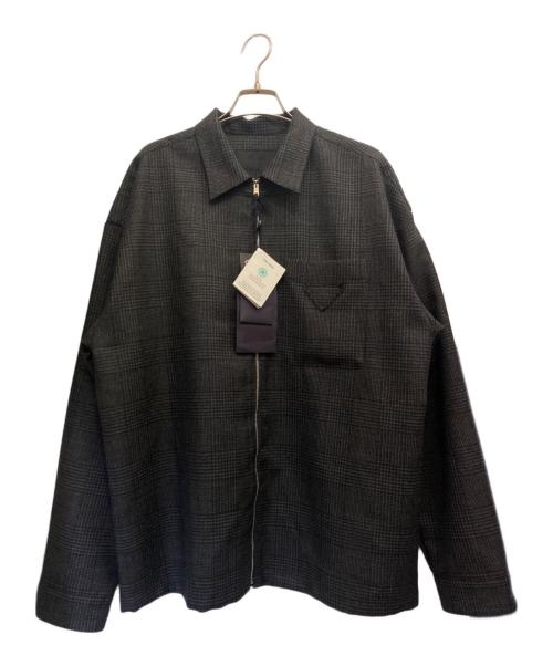 PRADA（プラダ）PRADA (プラダ) Wool zipper shirt/ウールジッパーシャツ グレー サイズ:Lの古着・服飾アイテム