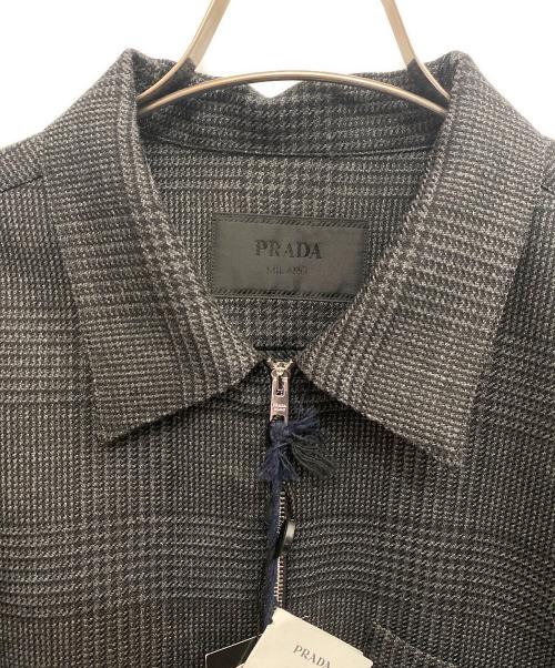 PRADA（プラダ）PRADA (プラダ) Wool zipper shirt/ウールジッパーシャツ グレー サイズ:Lの古着・服飾アイテム