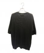 PRADAプラダ）の古着「オープンニットTシャツ」｜ブラック
