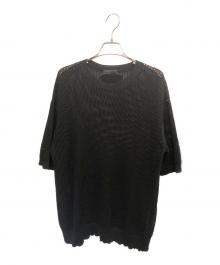 PRADA（プラダ）の古着「オープンニットTシャツ」｜ブラック